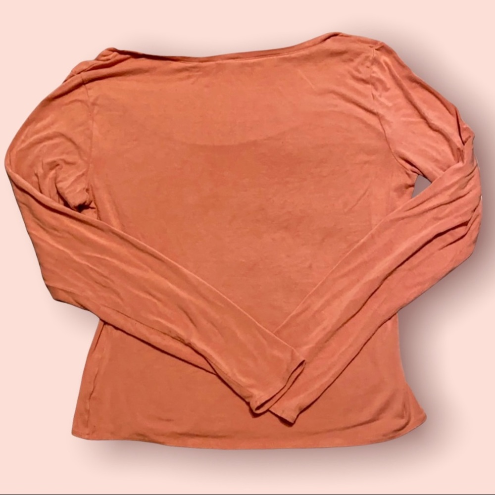 City DKNY Large Shirt Salmon Pink Stretchy Donna Karan Long Sleeves - Picture 4 of 4